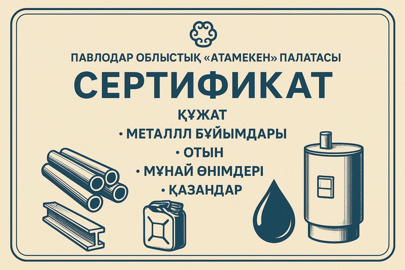 Металлоизделия, топливо, нефтепродукты, котлы – на какие товары выдала сертификаты Павлодарская Палата «Атамекен»